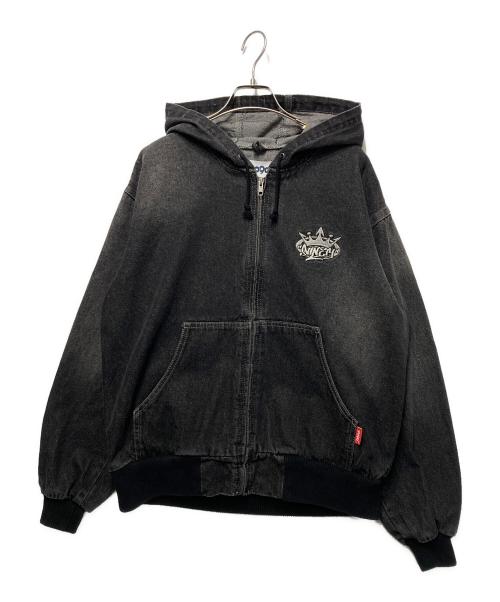 9090（9090）9090 (9090) King Logo Vintage Denim Hoodie ブラック サイズ:Mの古着・服飾アイテム