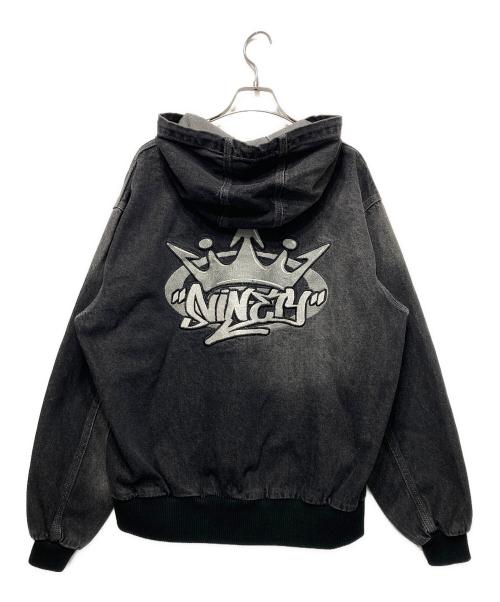 9090（9090）9090 (9090) King Logo Vintage Denim Hoodie ブラック サイズ:Mの古着・服飾アイテム