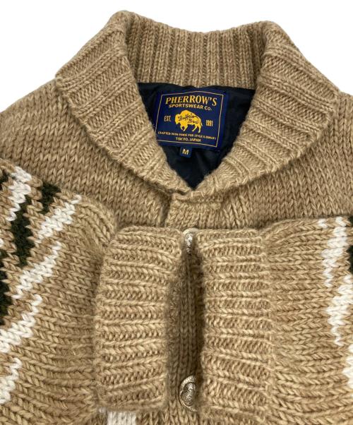 Pherrow's（フェローズ）Pherrow's (フェローズ) カウチンカーディガン ベージュ サイズ:Mの古着・服飾アイテム