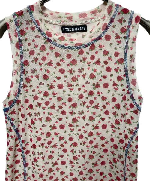 little sunny bite（リトルサニーバイト）little sunny bite (リトルサニーバイト) 総柄ワンピース ベージュ×レッド サイズ:Ｓの古着・服飾アイテム