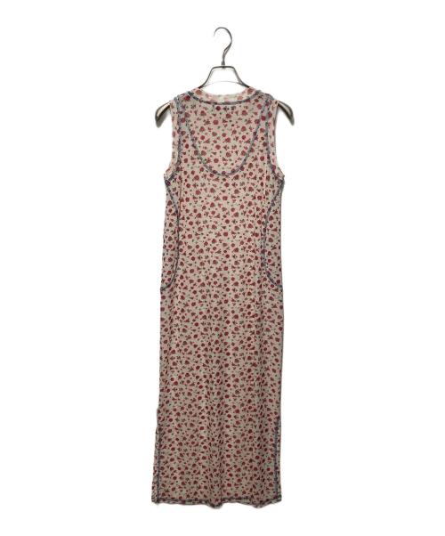 little sunny bite（リトルサニーバイト）little sunny bite (リトルサニーバイト) 総柄ワンピース ベージュ×レッド サイズ:Ｓの古着・服飾アイテム