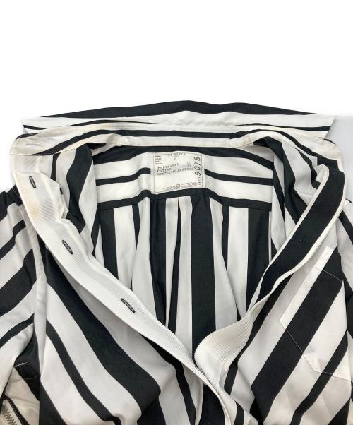 sacai（サカイ）sacai (サカイ) サイドジップストライプシャツワンピース ホワイト×ブラック サイズ:2の古着・服飾アイテム