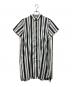 sacai（サカイ）の古着「サイドジップストライプシャツワンピース」｜ホワイト×ブラック