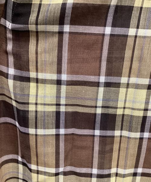 AURALEE（オーラリー）AURALEE (オーラリー) WOOL RECYCLE POLYESTER SHEER CLOTH STAND COLLAR SHIRT ブラウン×イエロー サイズ:1の古着・服飾アイテム