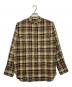 AURALEE（オーラリー）の古着「WOOL RECYCLE POLYESTER SHEER CLOTH STAND COLLAR SHIRT」｜ブラウン×イエロー