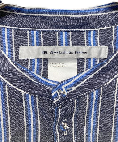 EEL（イール）EEL (イール) 真夏のチャコールヘンリー ブルー サイズ:Ｌの古着・服飾アイテム