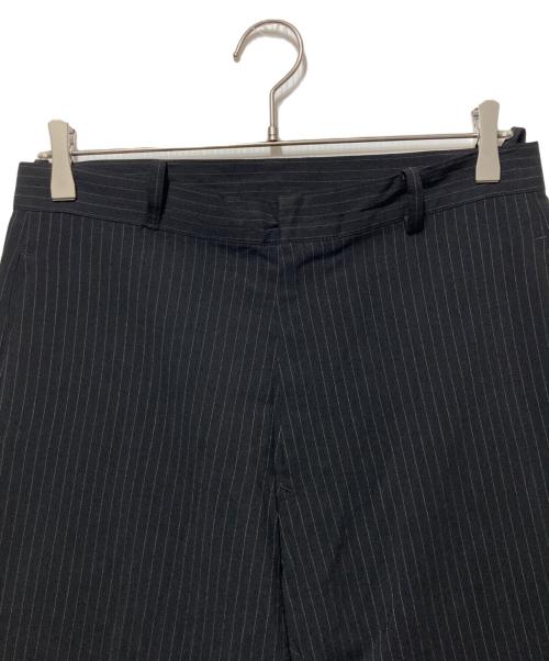 YOHJI YAMAMOTO（ヨウジヤマモト）YOHJI YAMAMOTO (ヨウジヤマモト) ストライプスラックスパンツ ブラック サイズ:3の古着・服飾アイテム