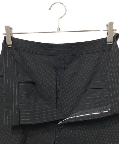 YOHJI YAMAMOTO（ヨウジヤマモト）YOHJI YAMAMOTO (ヨウジヤマモト) ストライプスラックスパンツ ブラック サイズ:3の古着・服飾アイテム