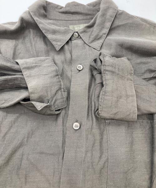 wirrow（ウィロウ）wirrow (ウィロウ) Cupro Cotton Caftan Shirt グレー サイズ:3の古着・服飾アイテム