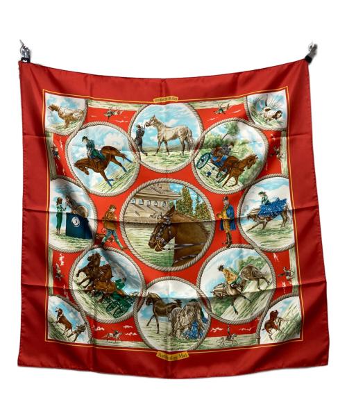 HERMES（エルメス）HERMES (エルメス) カレ90 オートゥイユの5月 レッド×ホワイトの古着・服飾アイテム