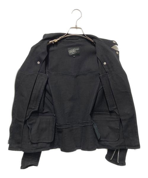 666（666）666 (666) ライダースジャケット ブラック サイズ:Mの古着・服飾アイテム