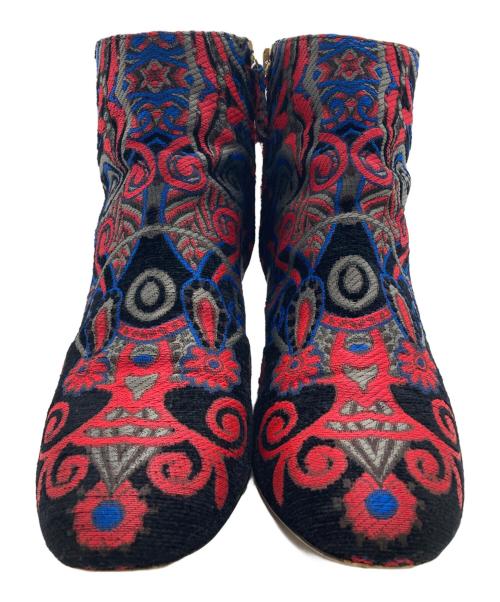 AQUAZZURA（アクアズーラ）AQUAZZURA (アクアズーラ) Brooklyn Bootie ブラック×レッド サイズ:35の古着・服飾アイテム