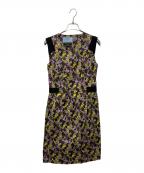 PRADA×holliday&brownプラダ×ホリデーアンドブラウン）の古着「総柄ノースリーブワンピース」｜ブラック×イエロー