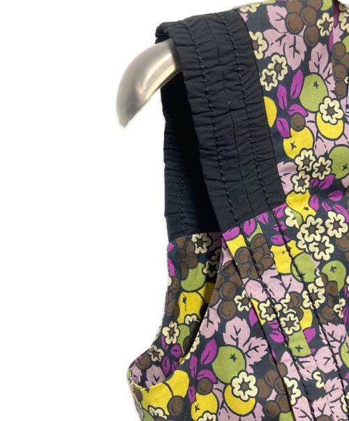 PRADA（プラダ）PRADA (プラダ) holliday&brown (ホリデーアンドブラウン) 総柄ノースリーブワンピース ブラック×イエロー サイズ:38の古着・服飾アイテム