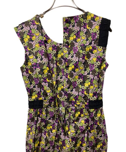 PRADA（プラダ）PRADA (プラダ) holliday&brown (ホリデーアンドブラウン) 総柄ノースリーブワンピース ブラック×イエロー サイズ:38の古着・服飾アイテム