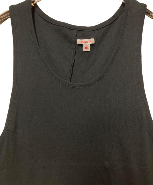 masu（エムエーエスユー）masu (エムエーエスユー) WAVING PATTERN TANK-TOP ブラック サイズ:46の古着・服飾アイテム
