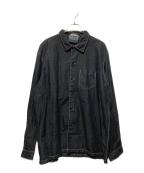 digawelディガウェル）の古着「ガーメントダイステッチシャツ」｜ブラック