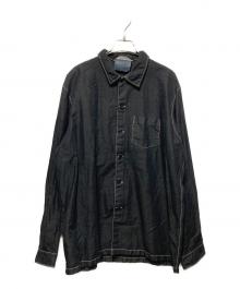 digawel（ディガウェル）の古着「ガーメントダイステッチシャツ」｜ブラック