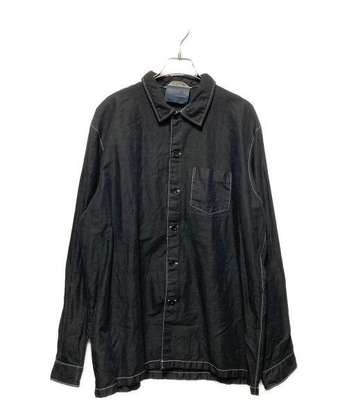 digawel（ディガウェル）digawel (ディガウェル) ガーメントダイステッチシャツ ブラック サイズ:2の古着・服飾アイテム