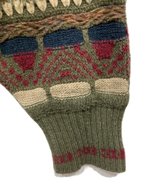 ALFANI（アルファニ）ALFANI (アルファニ) 3Dニット グリーン×レッド サイズ:Mの古着・服飾アイテム