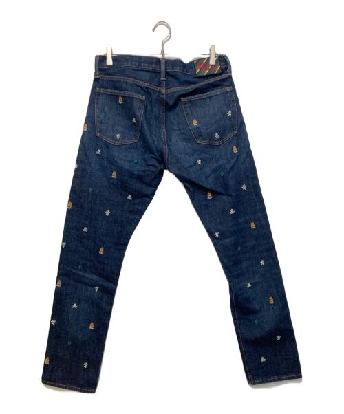 POLO RALPH LAUREN（ポロ・ラルフローレン）POLO RALPH LAUREN (ポロ・ラルフローレン) 刺繍エンブロイダリーデニムパンツ インディゴ サイズ:76cm (W30)の古着・服飾アイテム