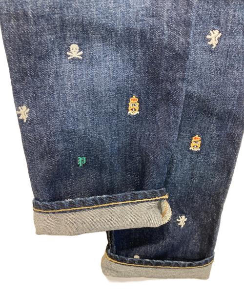 POLO RALPH LAUREN（ポロ・ラルフローレン）POLO RALPH LAUREN (ポロ・ラルフローレン) 刺繍エンブロイダリーデニムパンツ インディゴ サイズ:76cm (W30)の古着・服飾アイテム