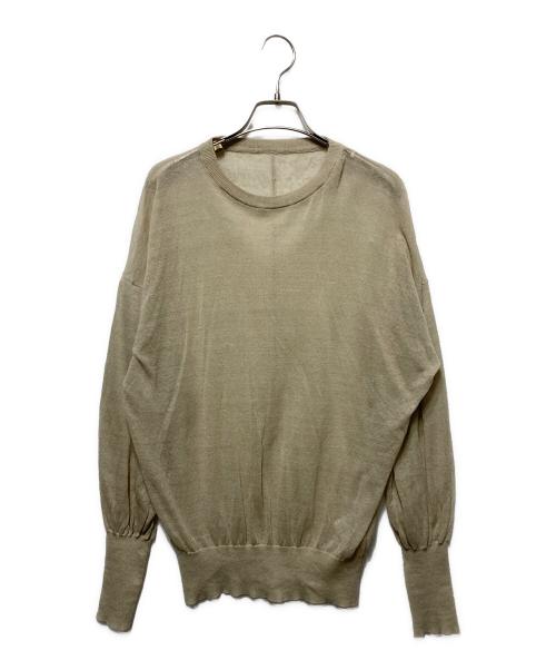 Whim Gazette（ウィムガゼット）Whim Gazette (ウィムガゼット) シアーリネンニットプルオーバー ベージュ サイズ:freeの古着・服飾アイテム
