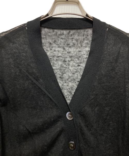 Whim Gazette（ウィムガゼット）Whim Gazette (ウィムガゼット) シアーリネンカーディガン ブラック サイズ:Freeの古着・服飾アイテム