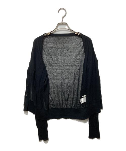 Whim Gazette（ウィムガゼット）Whim Gazette (ウィムガゼット) シアーリネンカーディガン ブラック サイズ:Freeの古着・服飾アイテム