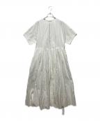 ebureエブール）の古着「オーガニックコットンサテンワンピース」｜ホワイト