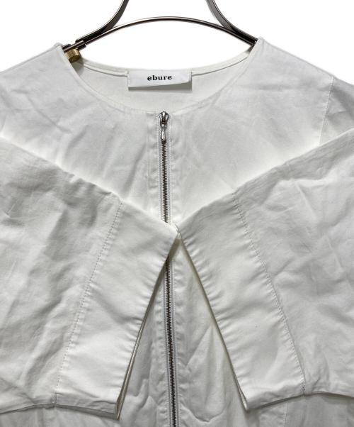 ebure（エブール）ebure (エブール) オーガニックコットンサテンワンピース ホワイト サイズ:38の古着・服飾アイテム