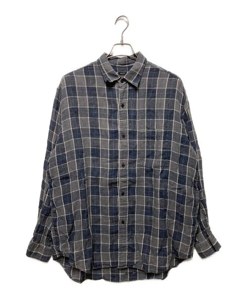 WILD LIFE TAILOR Adam et ROPE（ワイルドライフテーラーアダム エ ロペ）WILD LIFE TAILOR Adam et ROPE (ワイルドライフテーラーアダム エ ロペ) チェックシャツ グレー×ネイビー サイズ:Ｌの古着・服飾アイテム