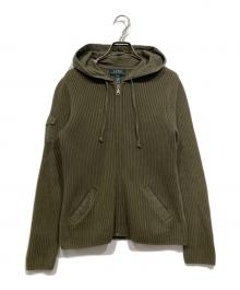 LAUREN RALPH LAUREN（ローレンラルフローレン）の古着「ミリタリーニットパーカー」｜カーキ