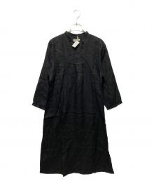 fog linen work（フォグリネンワーク）の古着「リネンワンピース」｜ブラック