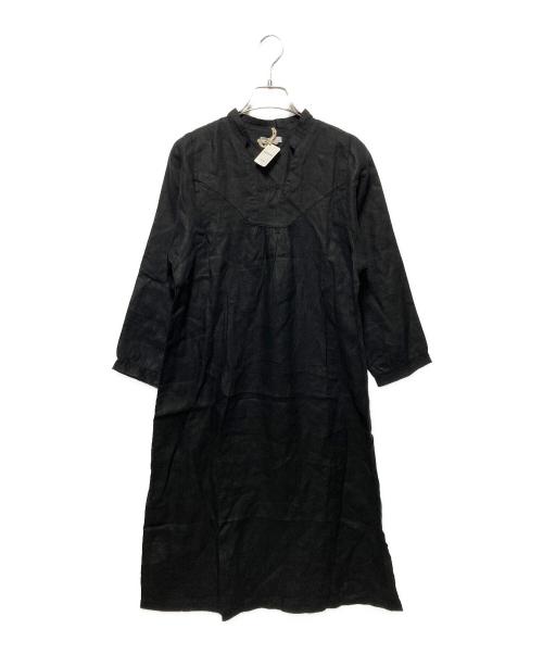 fog linen work（フォグリネンワーク）fog linen work (フォグリネンワーク) リネンワンピース ブラック サイズ:無しの古着・服飾アイテム