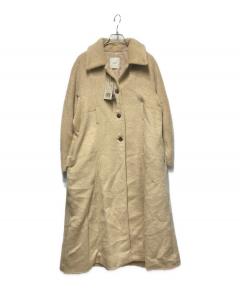 中古・古着通販】anuke (アンヌーク) Collarless Shaggy Coat ベージュ 中古・古着通販】anuke (アンヌーク) Collarless Shaggy Coat ベージュ