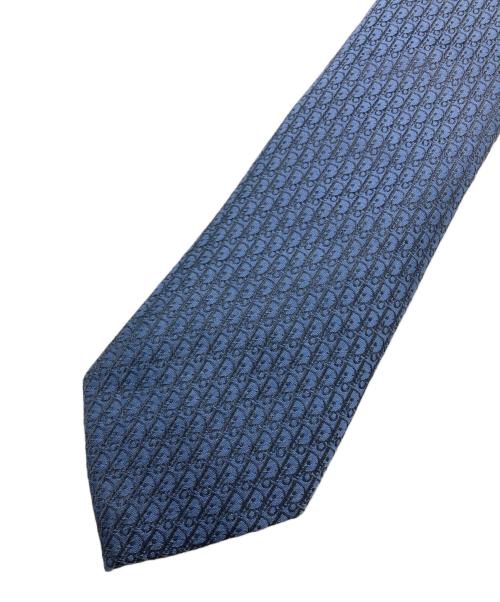 Christian Dior（クリスチャン ディオール）Christian Dior (クリスチャン ディオール) オブリーク総柄ナロータイ ネイビー サイズ:表記無の古着・服飾アイテム