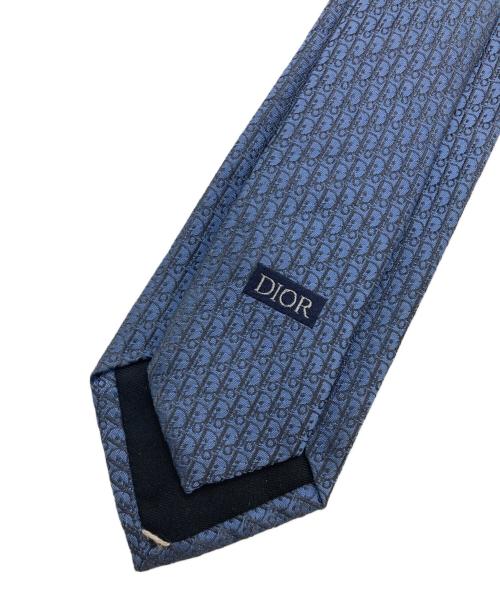 Christian Dior（クリスチャン ディオール）Christian Dior (クリスチャン ディオール) オブリーク総柄ナロータイ ネイビー サイズ:表記無の古着・服飾アイテム