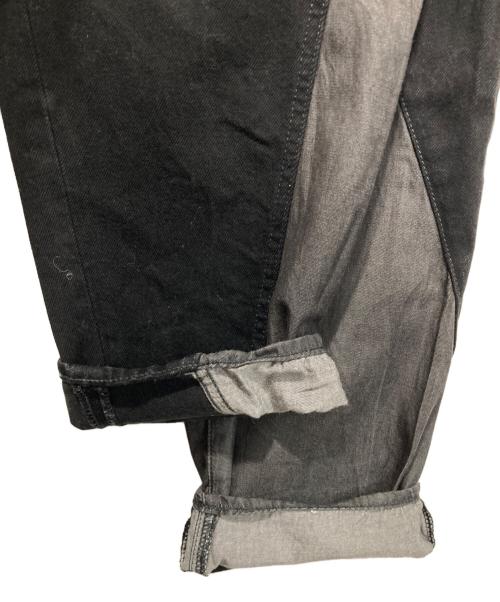 MIHARA YASUHIRO（ミハラヤスヒロ）MIHARA YASUHIRO (ミハラヤスヒロ) Asymmetrical Hybrid Denim Pants ブラック サイズ:46の古着・服飾アイテム
