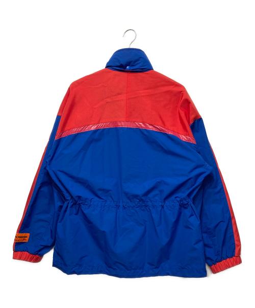 HERON PRESTON（ヘロンプレストン）HERON PRESTON (ヘロンプレストン) NYLON MULTICOLOR HOODED JACKET ブルー×レッド サイズ:Mの古着・服飾アイテム
