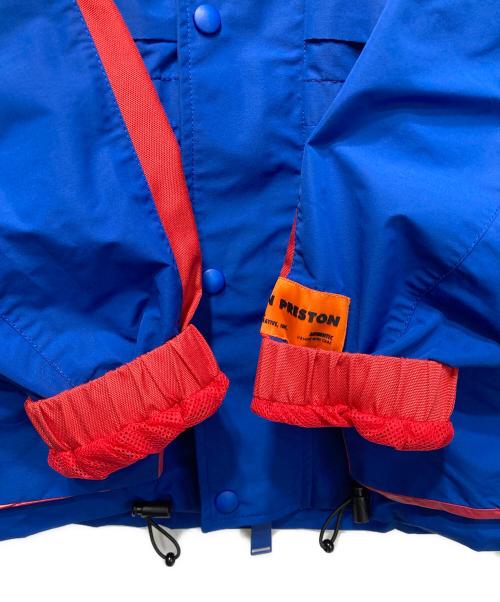 HERON PRESTON（ヘロンプレストン）HERON PRESTON (ヘロンプレストン) NYLON MULTICOLOR HOODED JACKET ブルー×レッド サイズ:Mの古着・服飾アイテム