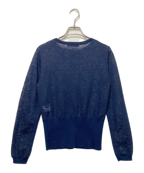 JENNE（ジェンヌ）JENNE (ジェンヌ) ステンドグラス編みカーディガン ネイビー サイズ:Sの古着・服飾アイテム