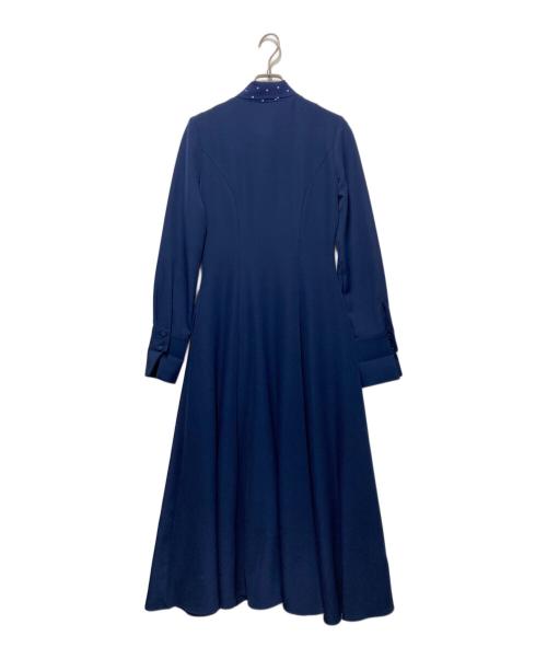 JENNE（ジェンヌ）JENNE (ジェンヌ) ドットボータイ ダブルクロスワンピース ネイビー サイズ:Sの古着・服飾アイテム