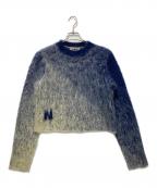 NKNITンニット）の古着「Moheya gradation KNIT」｜ネイビー×ベージュ