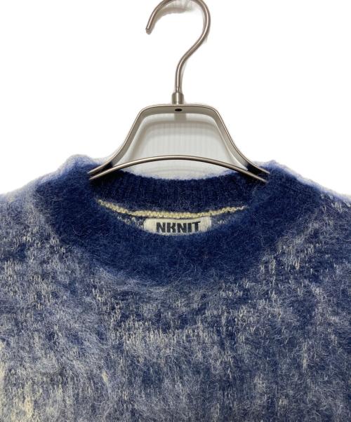 NKNIT（ンニット）NKNIT (ンニット) Moheya gradation KNIT ネイビー×ベージュ サイズ:freeの古着・服飾アイテム