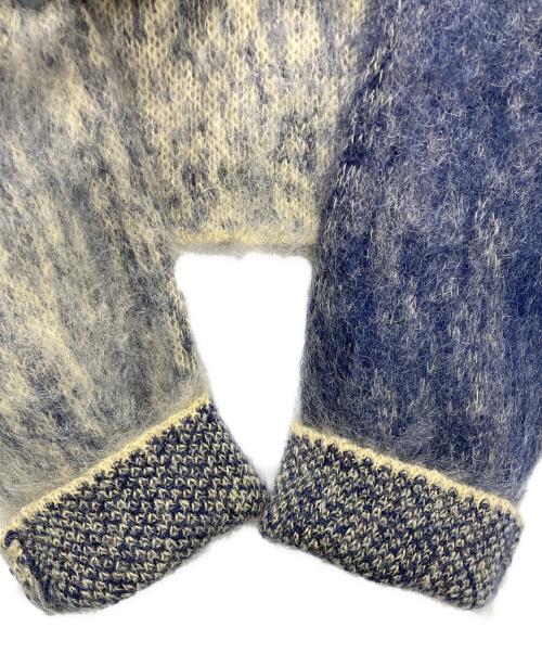 NKNIT（ンニット）NKNIT (ンニット) Moheya gradation KNIT ネイビー×ベージュ サイズ:freeの古着・服飾アイテム