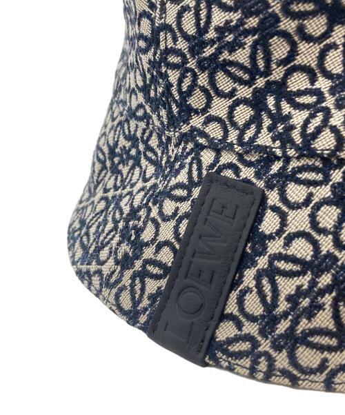 LOEWE（ロエベ）LOEWE (ロエベ) アナグラムジャガードバケットハット ネイビー×ブラックの古着・服飾アイテム