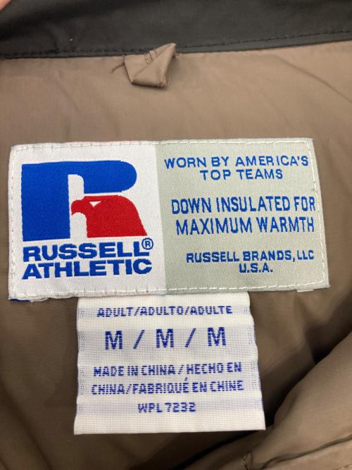 RUSSELL ATHLETIC（ラッセルアスレチック）RUSSELL ATHLETIC (ラッセルアスレチック) ダウンジャケット ブラウン×ブラック サイズ:Mの古着・服飾アイテム