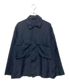 COMOLI（コモリ）の古着「シルクユーティリティシャツジャケット」｜ブラック