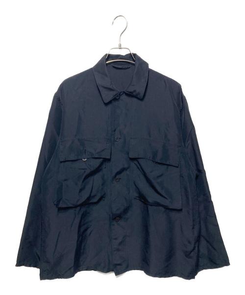 COMOLI（コモリ）COMOLI (コモリ) シルクユーティリティシャツジャケット ブラック サイズ:1の古着・服飾アイテム
